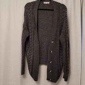 Gray boyfriend cardigan elbow patch